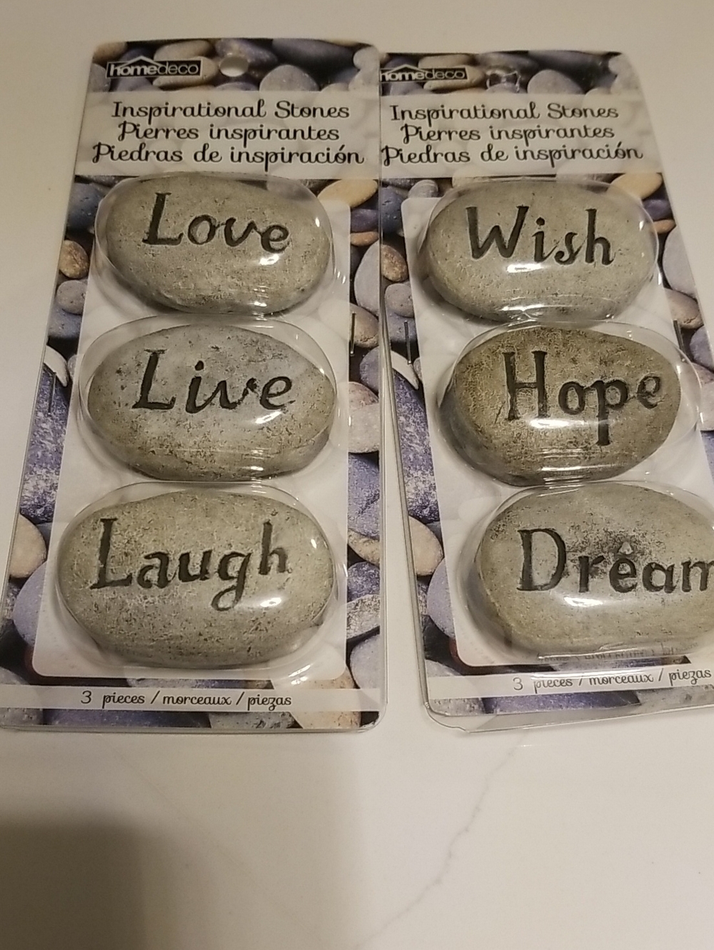 Home Deco Inspirational Stones Set - Gray "Love Live Laugh" & "Wish Hope Dream"